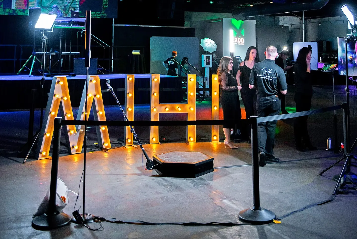 360 photo booth creating viral social media moments at event