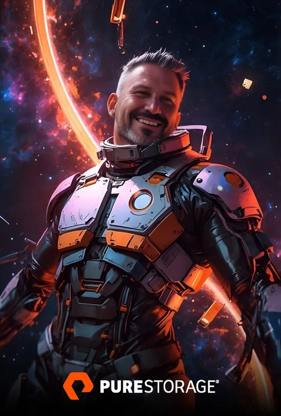 AI Photo Booth sci-fi group transformation - multiple guests transformed into futuristic characters using artificial intelligence