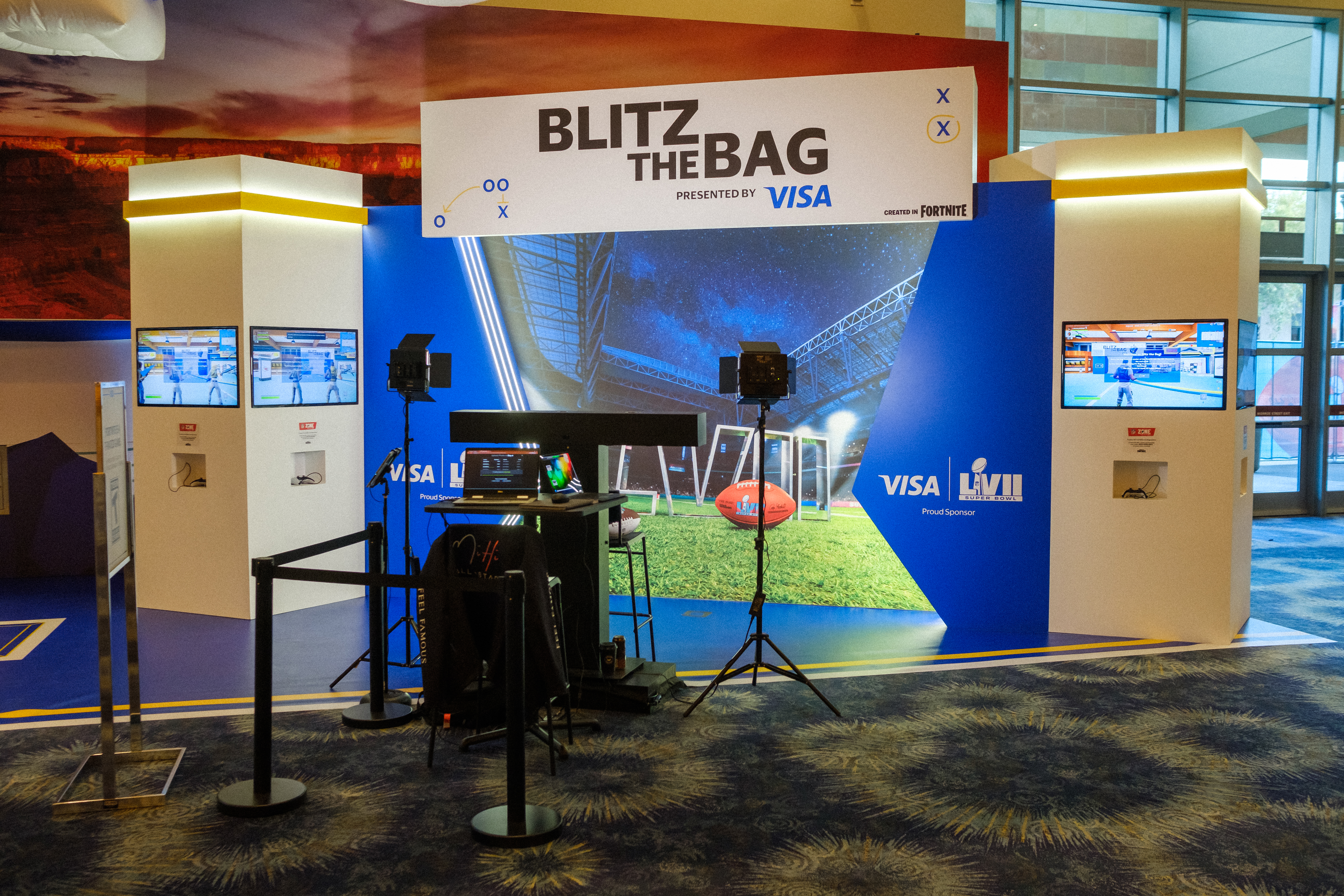 Brand activation with immersive photo booth experience at corporate event