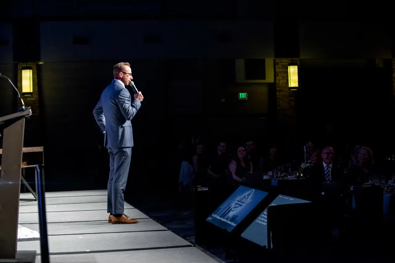 Brand activation with immersive photo booth experience at corporate event