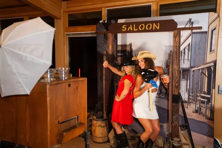 Wild West saloon door themed photo booth set