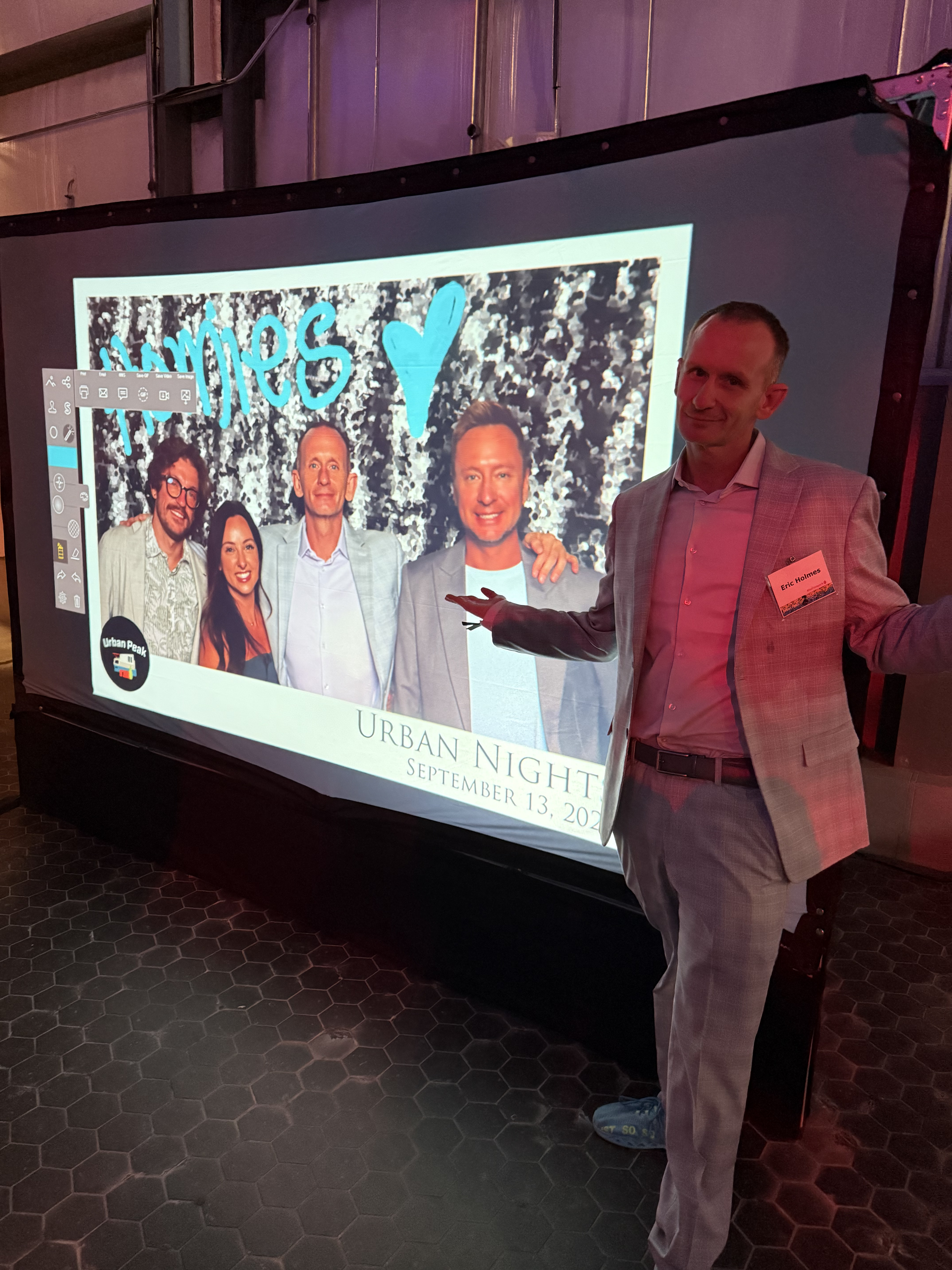 Digital spray paint photo booth at festival event