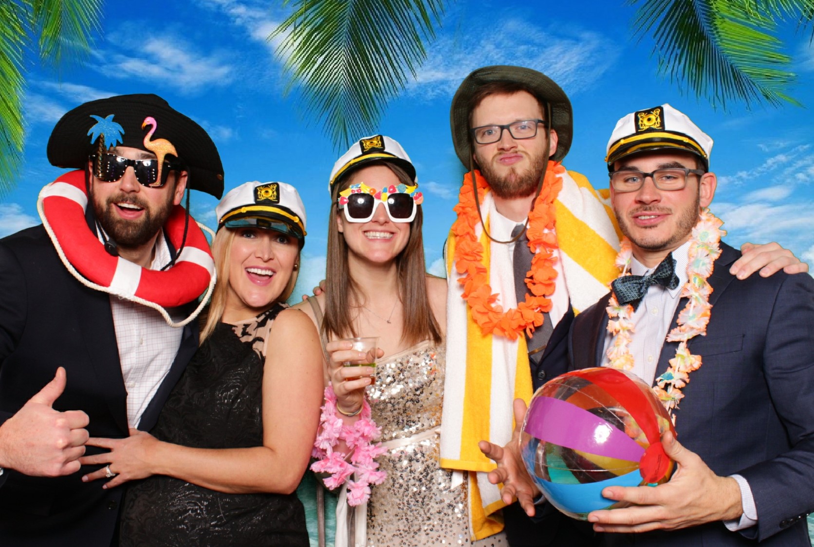 Festival crowd dancing under stage lights green screen photo