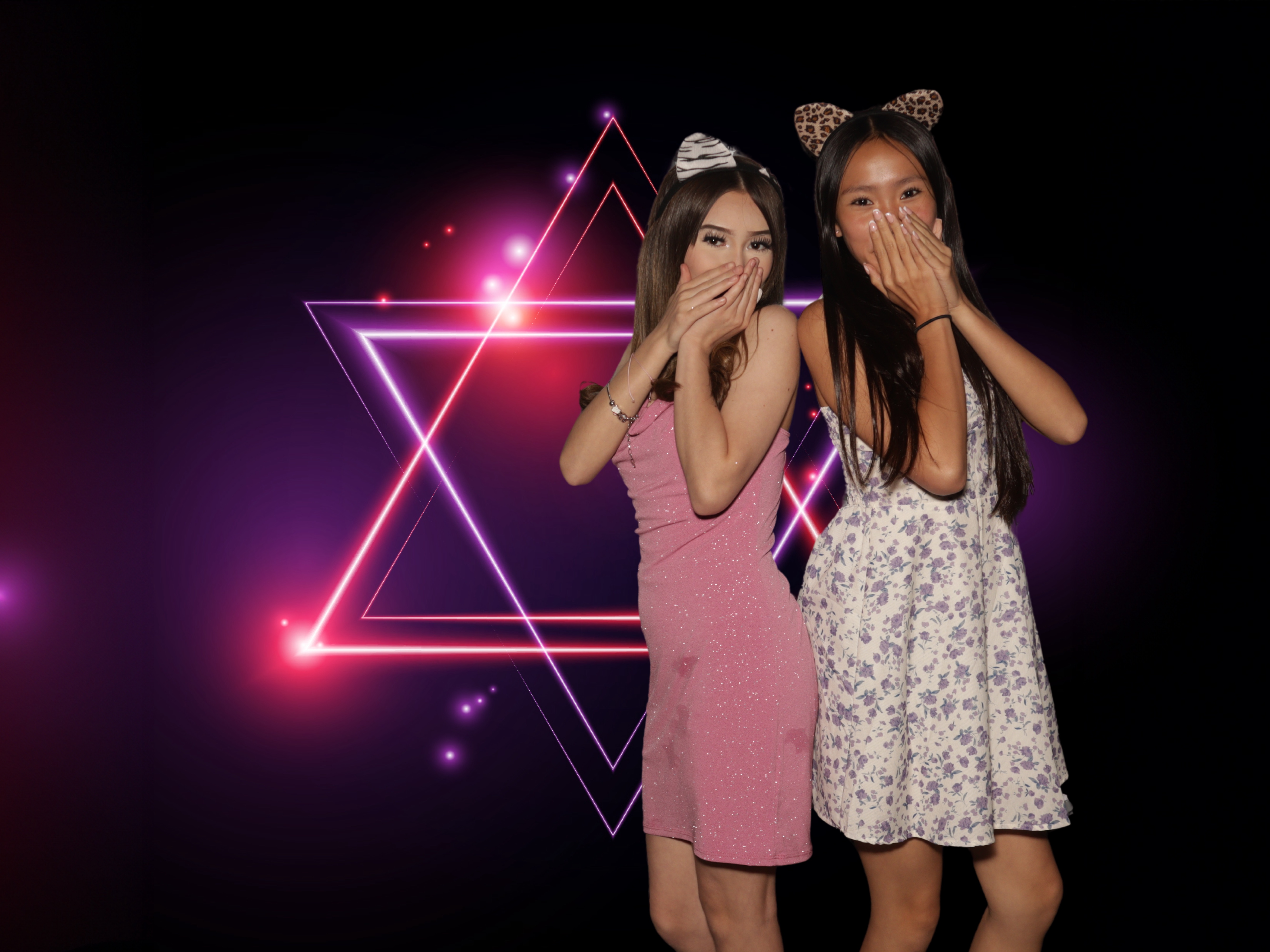 Travel adventurers on glacier landscape green screen chroma key