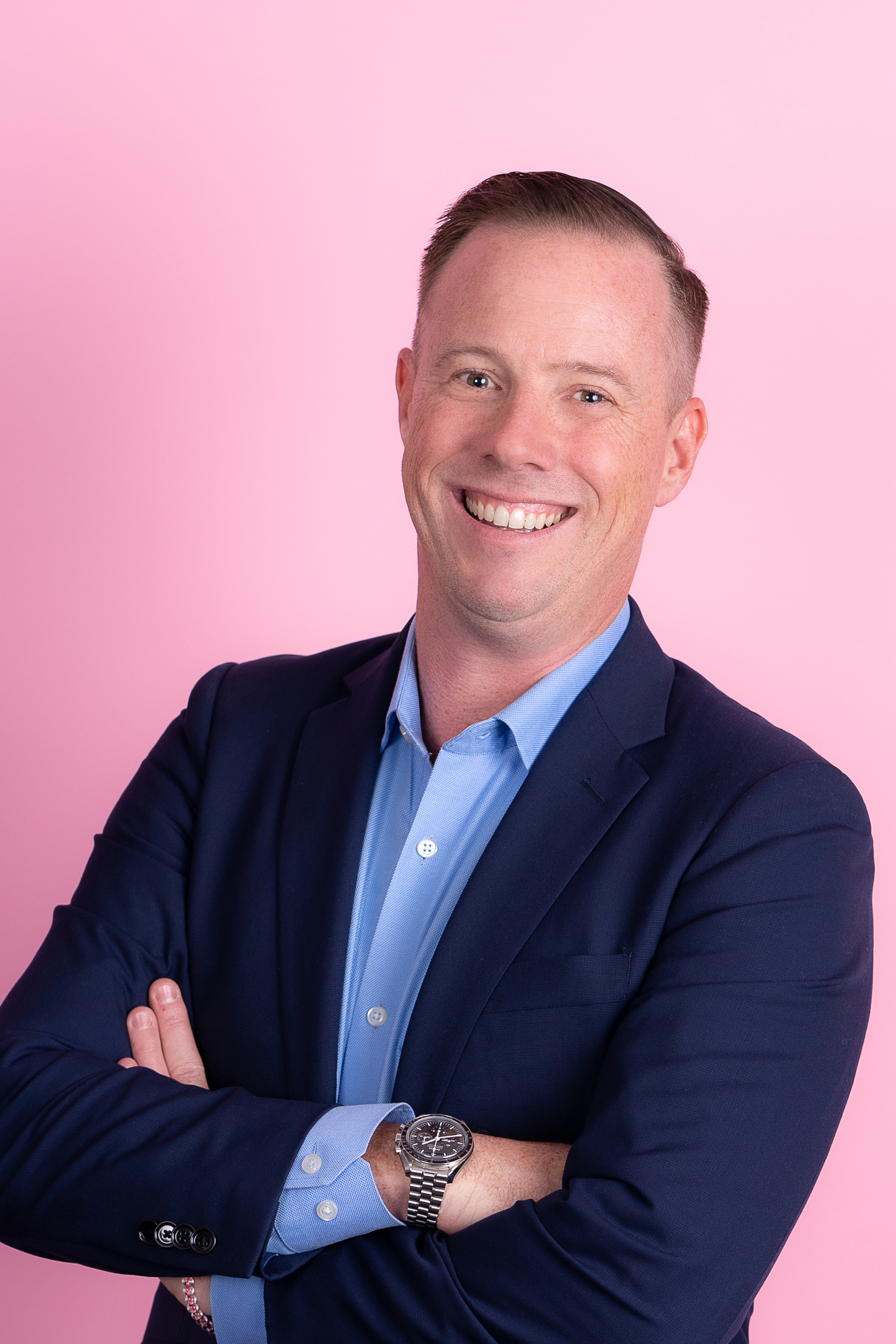 Professional corporate headshot example with studio lighting