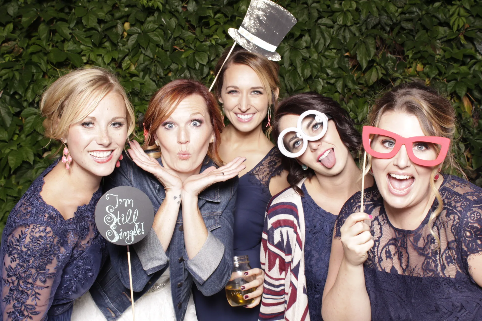 Group having fun with props