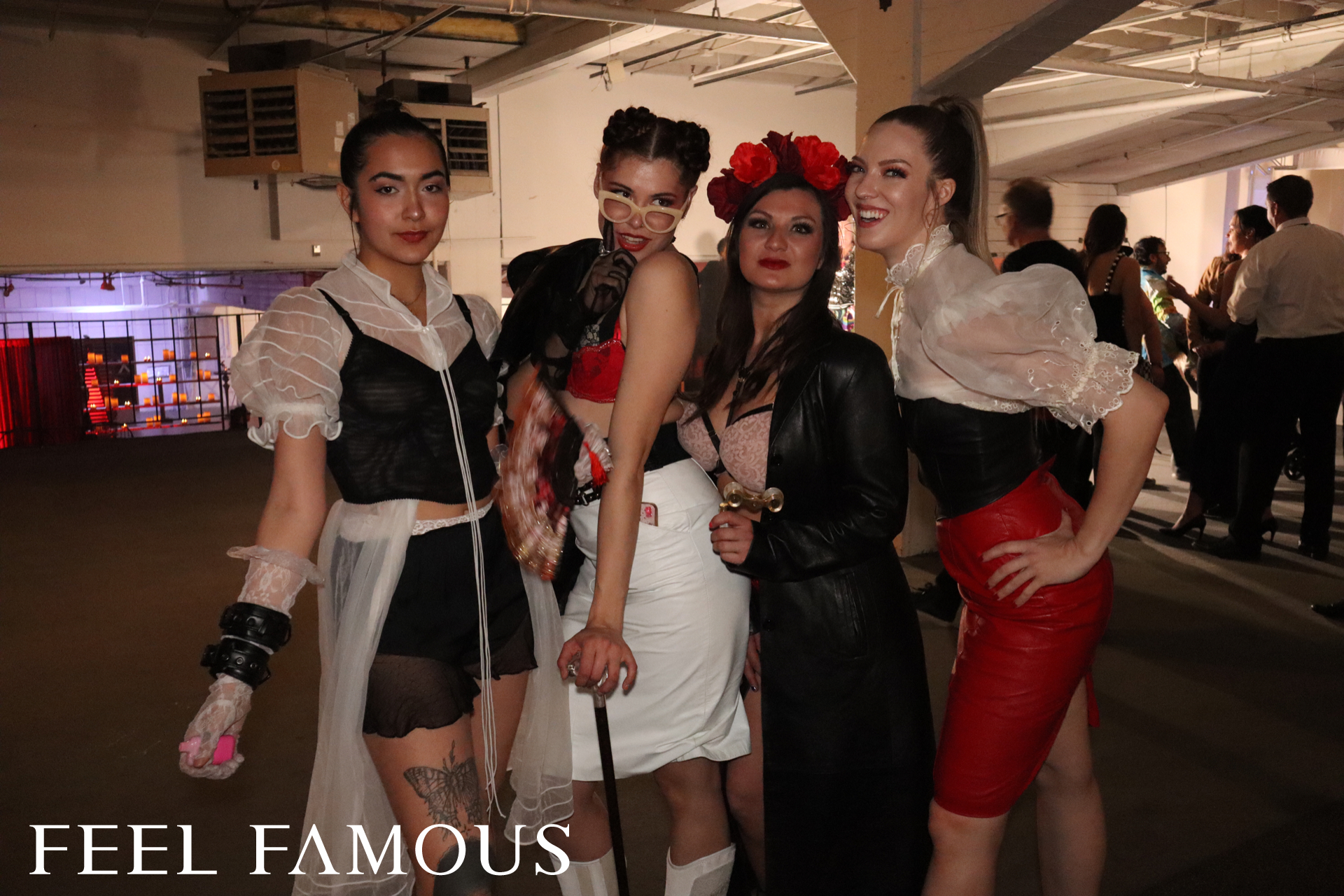 Professional roaming photographer with flash photography