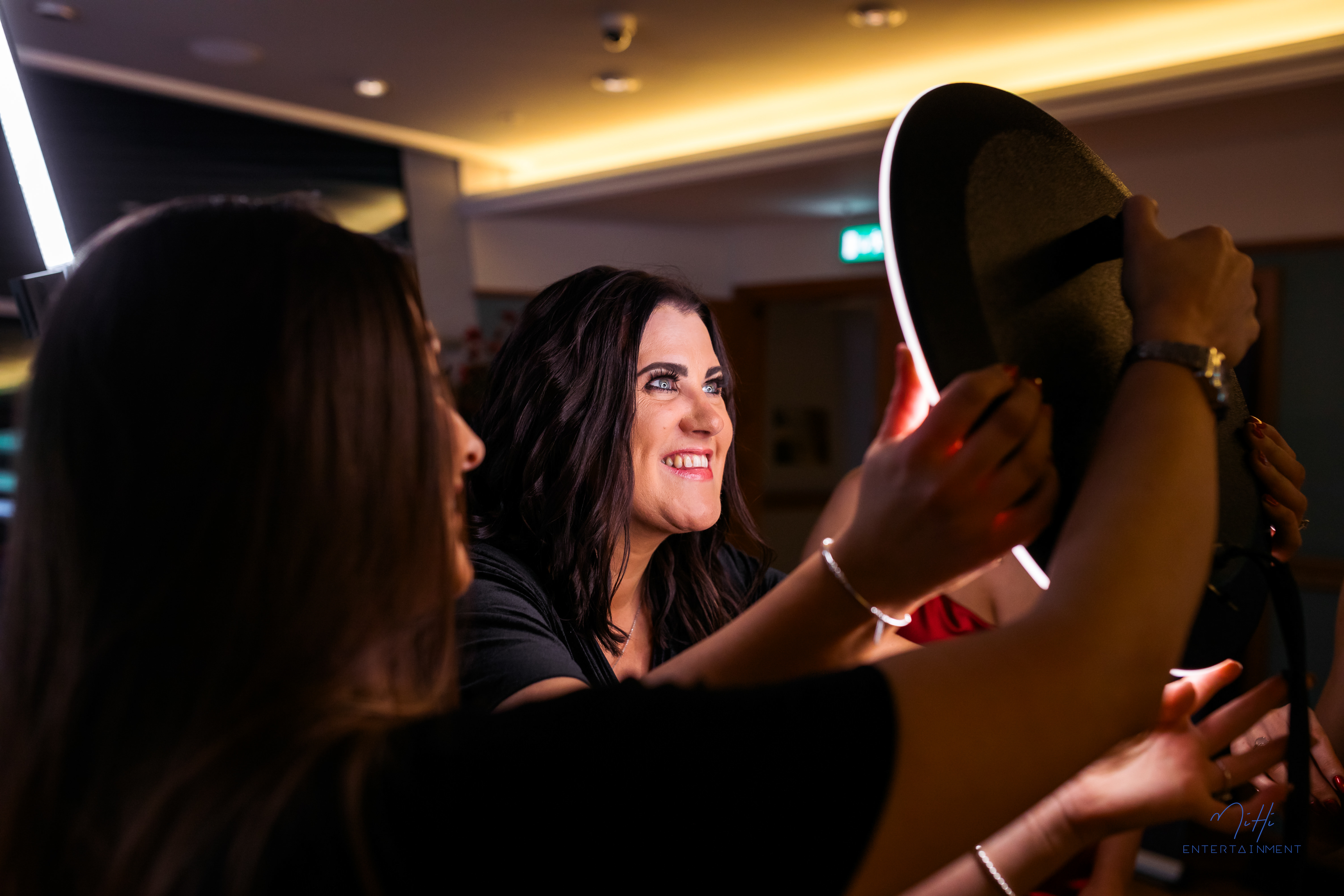 Roaming photo booth with instant digital sharing at corporate event