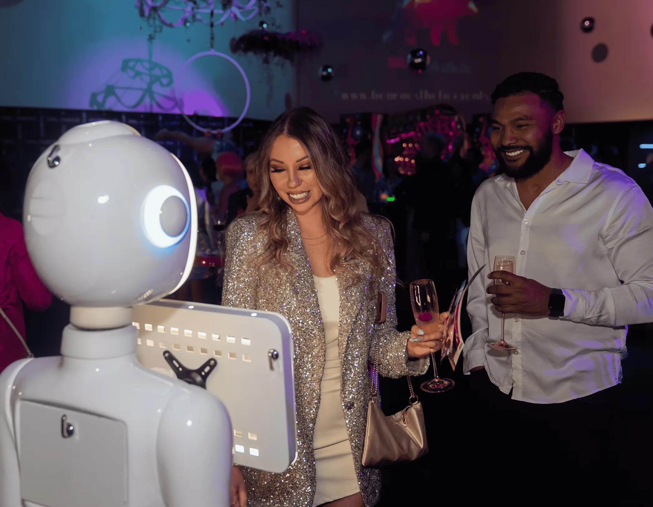 Rosie the Robot AI-powered mobile photo booth at event