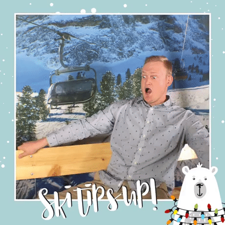 Authentic Colorado ski lift photo booth creating mountain-themed photos at a wedding celebration