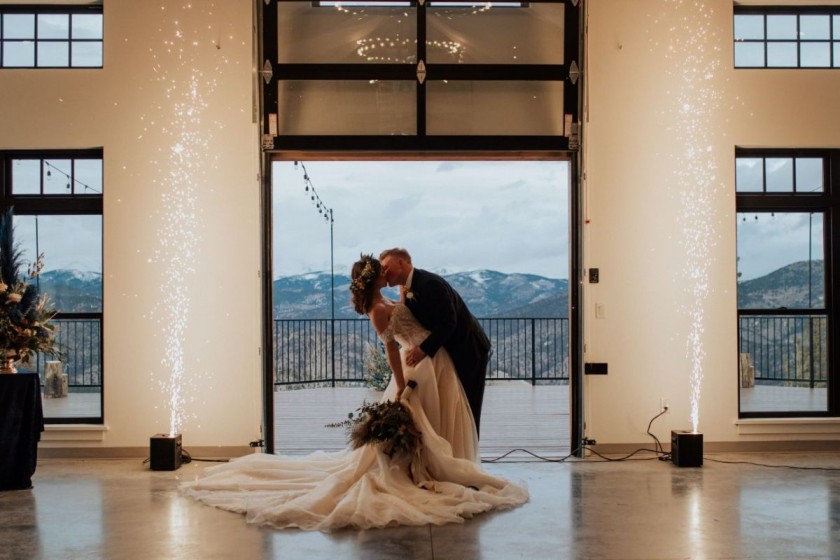 Sparktacular cold spark special effects display creating dramatic atmosphere at a wedding or corporate event