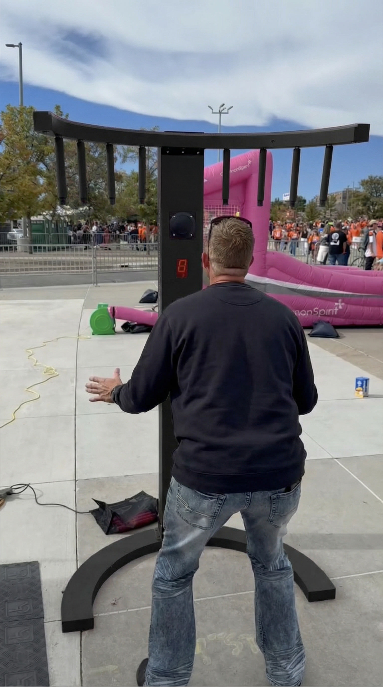Stick Drop game in action at an outdoor event