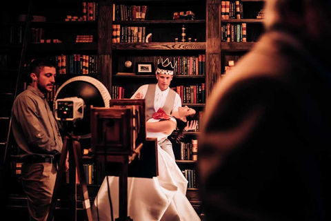 Vintage photo booth moment