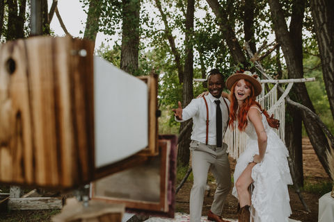 Vintage photo booth moment