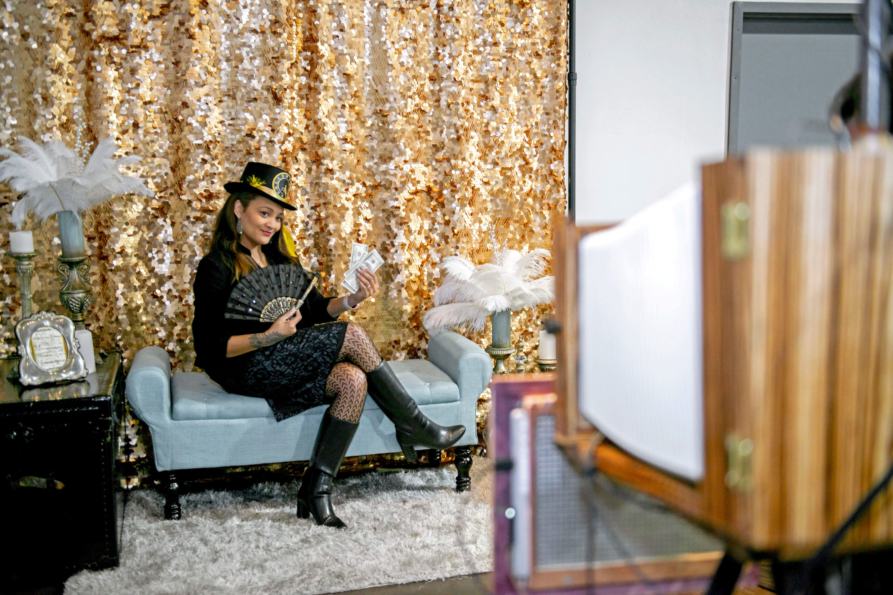 Vintage photo booth moment