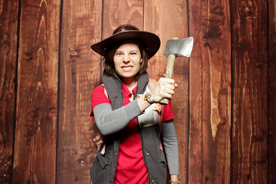 Vintage photo booth moment