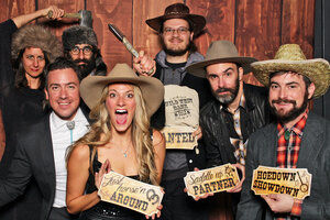 Vintage photo booth moment