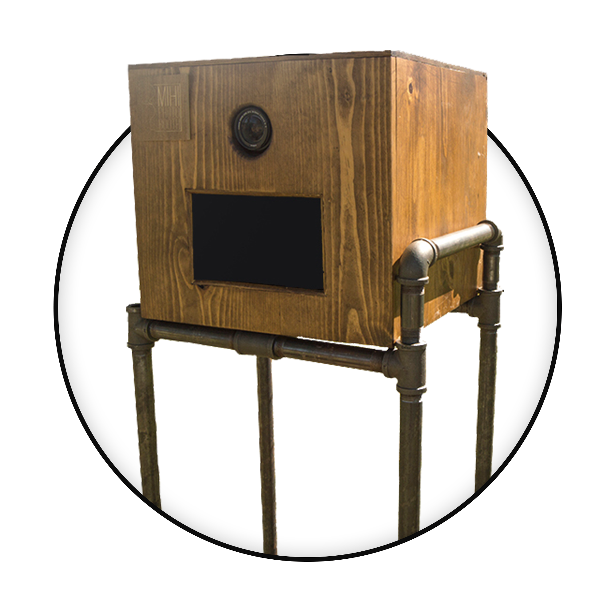 Rustic photo booth rental for barn and outdoor weddings