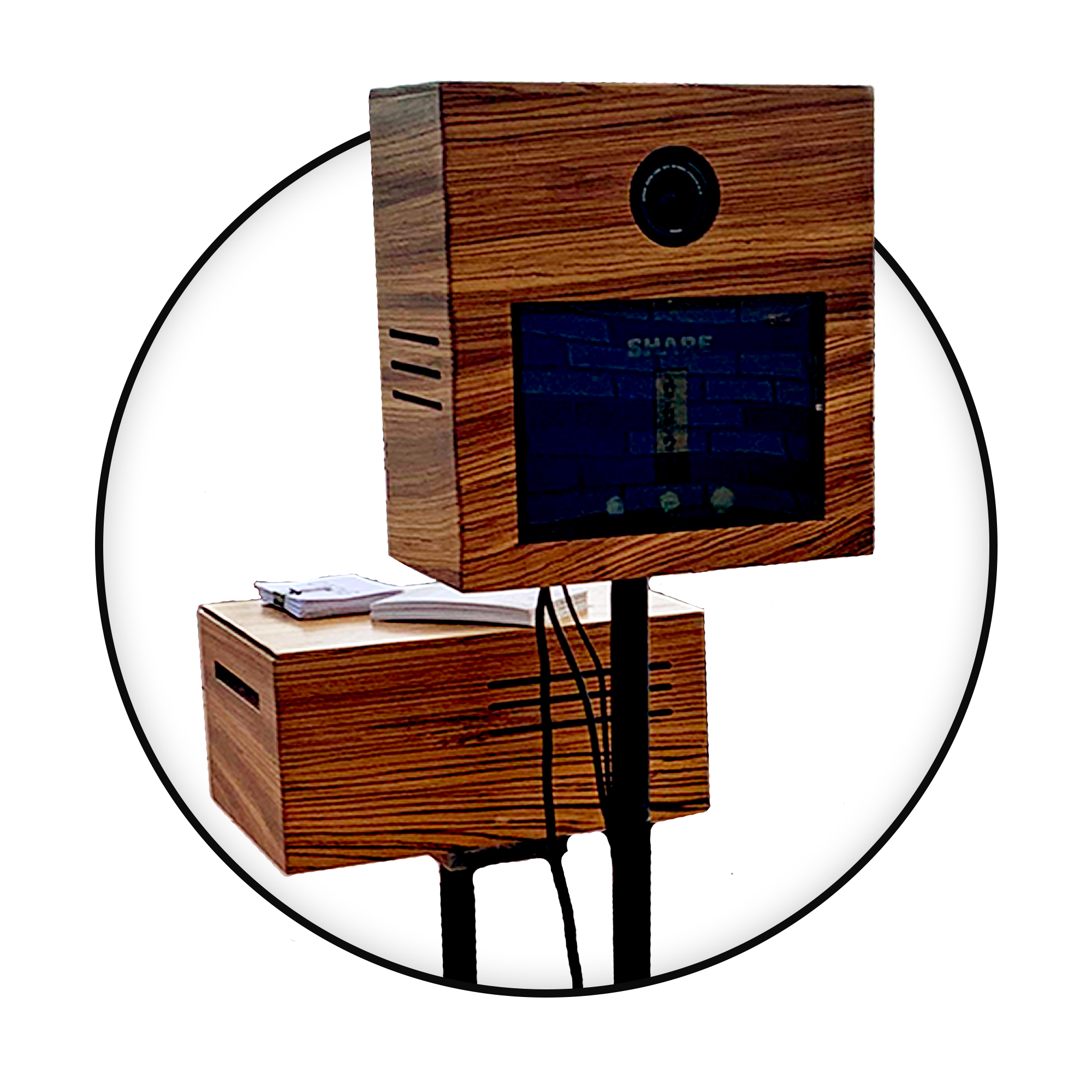 Tigerwood photo booth for elegant and sophisticated weddings