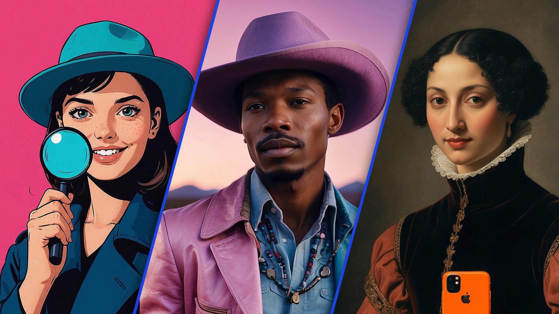 AI Photo Booth rental service with guests transforming into superheroes and fantasy characters using artificial intelligence technology