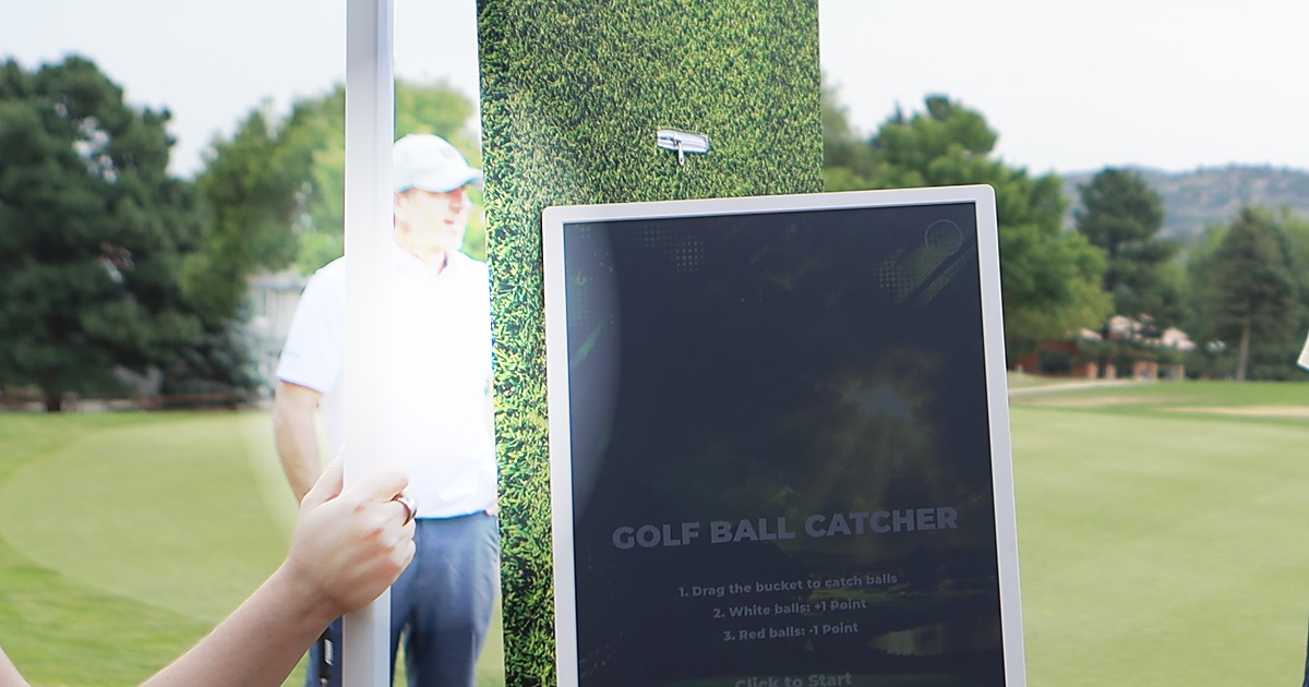 Guest at the Golf Ball Catcher Collect stage of MiHi Multi-Step Golf Championship near Denver.